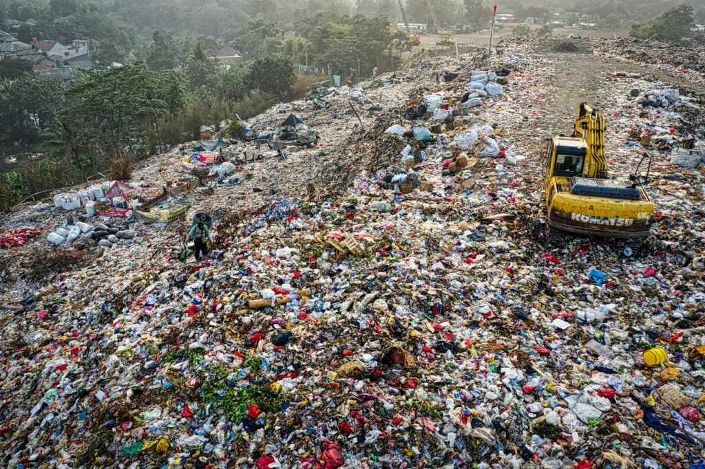 the plastic waste